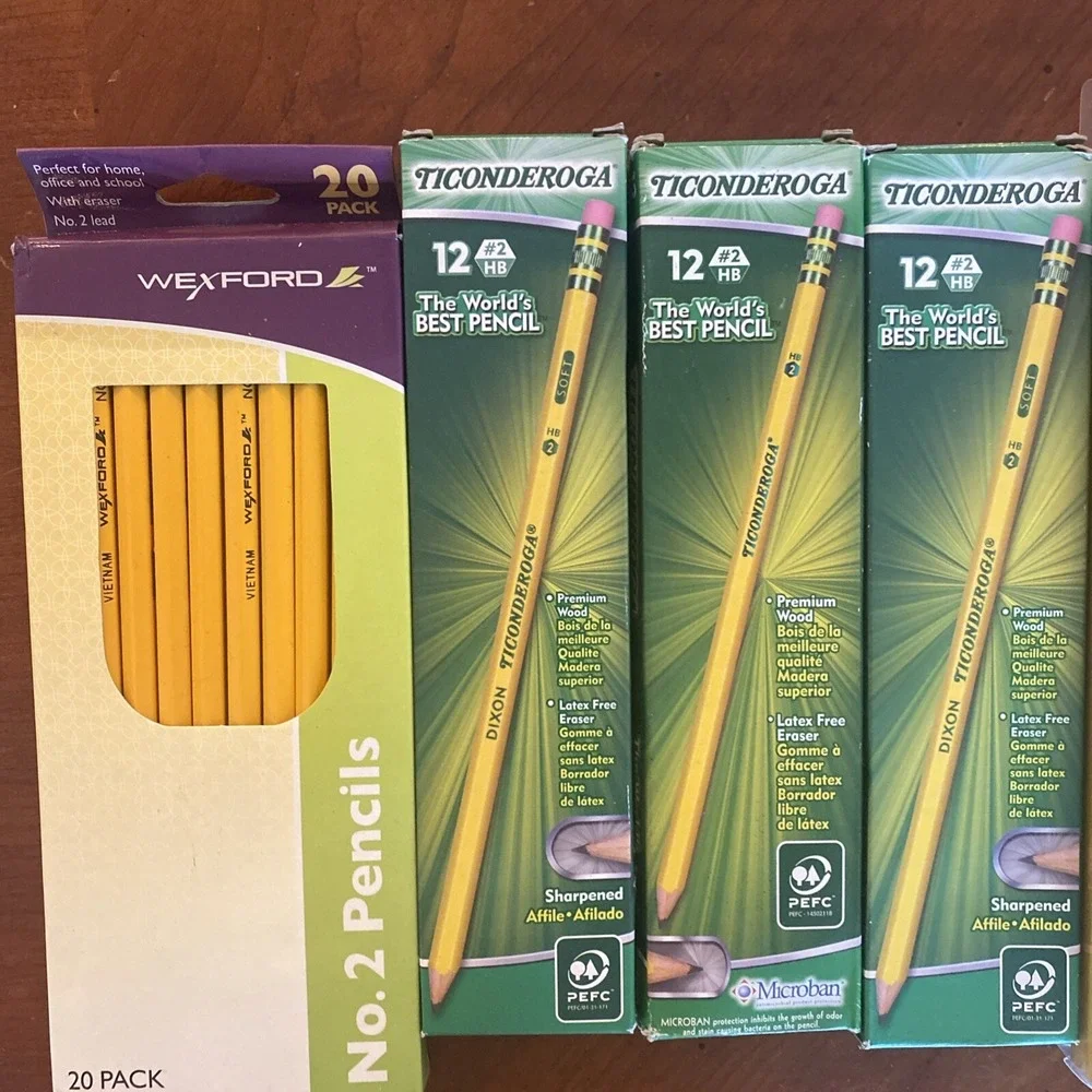 Vtg‎ Dixon Ticonderoga wexford  Pencils 13806  + 13924 No. 2 Soft  misc  USA